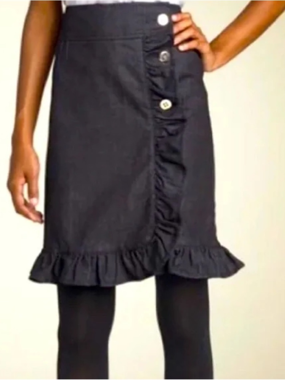 Anthropologie Leifsdottir Denim Ruffle Skirt